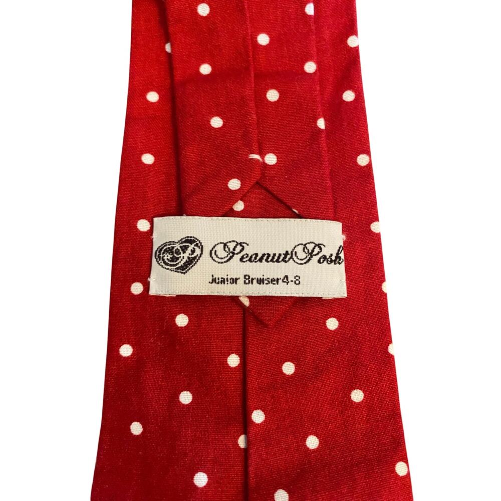 Vintage Peanut Pals Junior Bruiser‎ Red Polka Dot Clip On Tie Kids